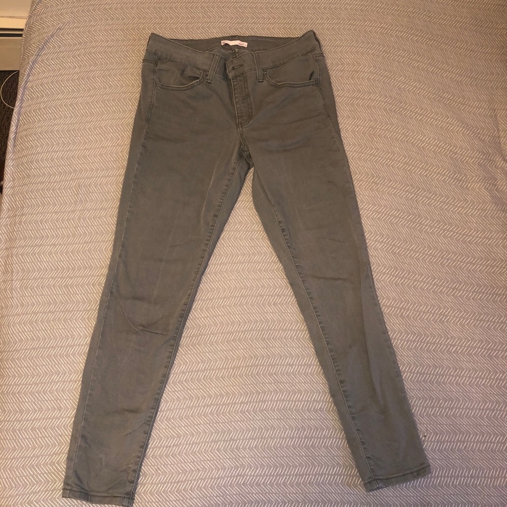 Olive green skinny jeans